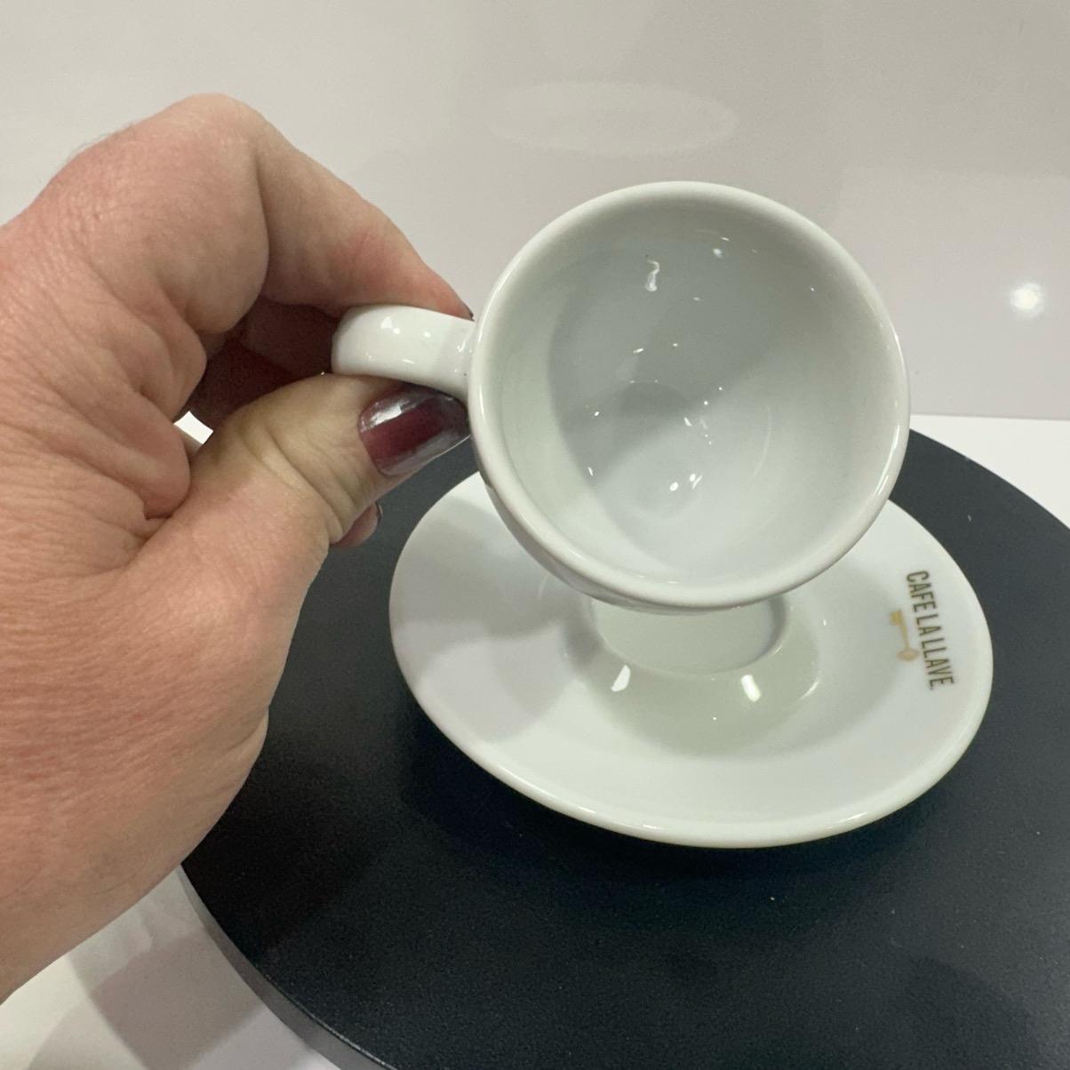 Set of 6 Espresso La Llave with Saucers for Coffee Drinks - Metal Stand or Capsule box are not Included
