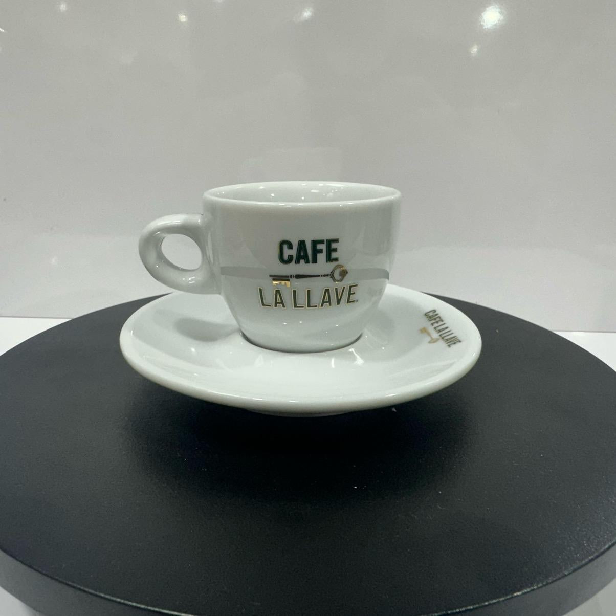 Set of 6 Espresso La Llave with Saucers for Coffee Drinks - Metal Stand or Capsule box are not Included