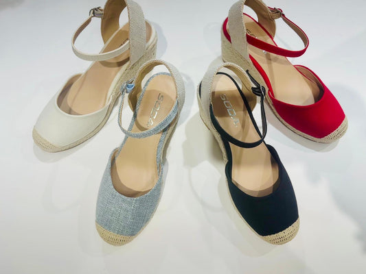 Women's Closed Toe Espadrille Wedge Sandal (Elfin)